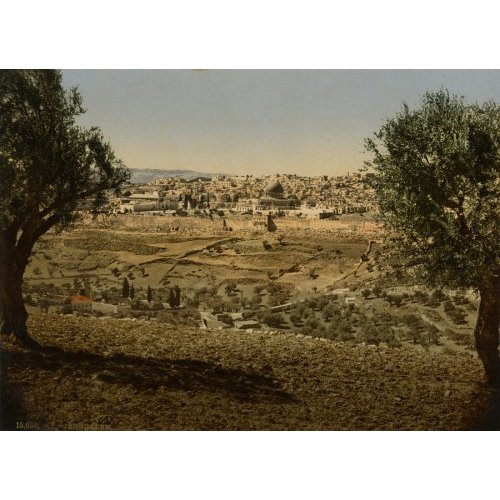 Jérusalem, vue Générale du mont des Oliviers et de Gethsémani