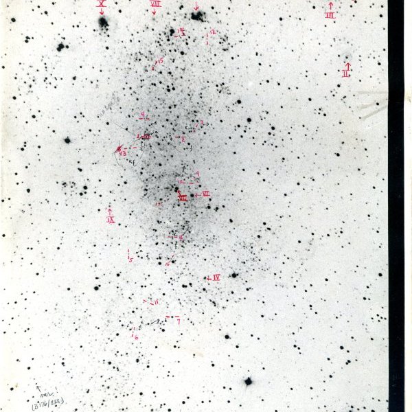 Barnard Galaxy (NGC6822), avec écriture manuscrite de Hubble