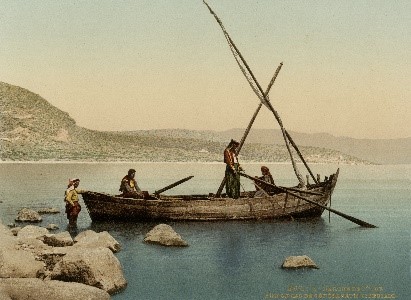 Tiberias, Fishing boat on the lake Kinneret