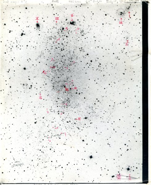 Barnard Galaxy (NGC6822), with HUBBLE notes