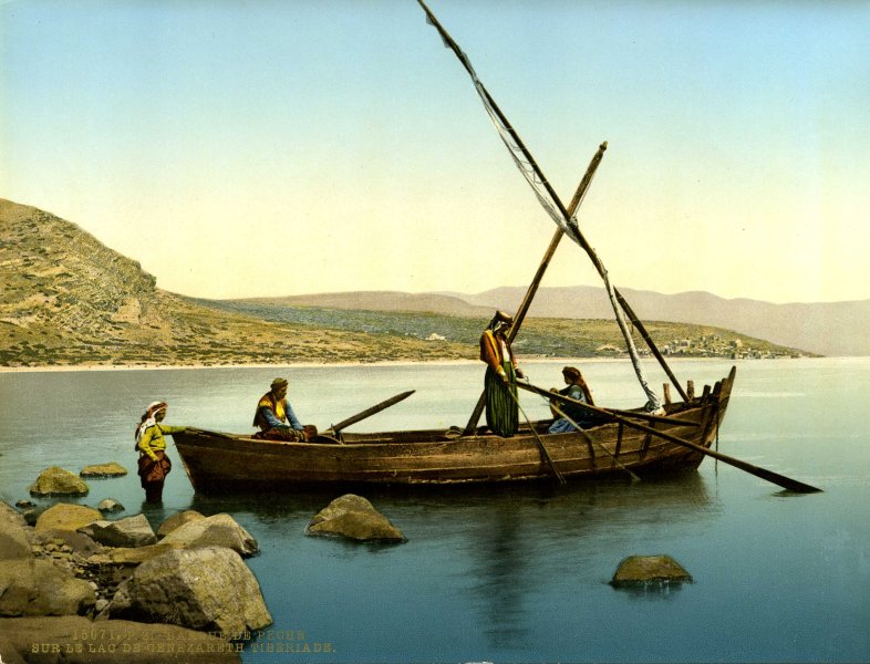 Tibériade, barque de pêche sur le lac de Génésareth