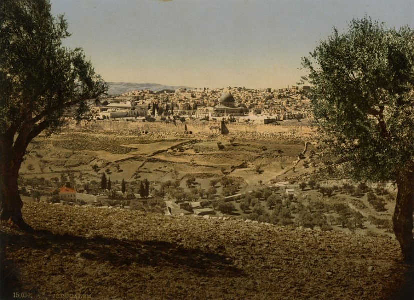 Jerusalem, Panorama of the Mount of Olives and Gethsemane
